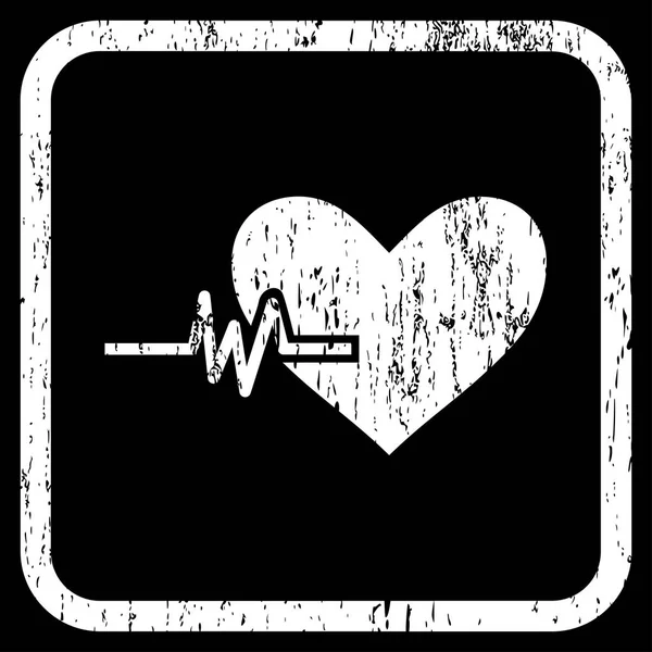 Pulso del corazón icono de goma marca de agua — Archivo Imágenes Vectoriales