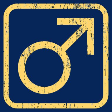 Mars erkek sembol simge kauçuk filigran