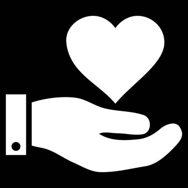 Aşk kalp teklif el vektör simgesi