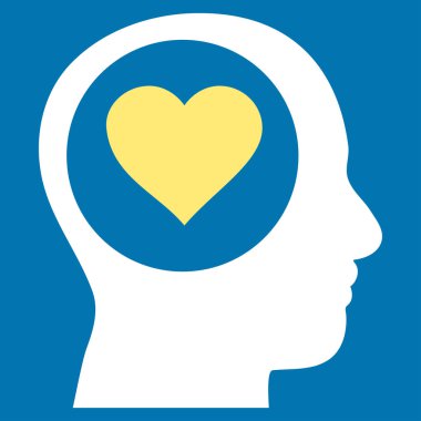 Aşk düşünme kafa vektör simgesi