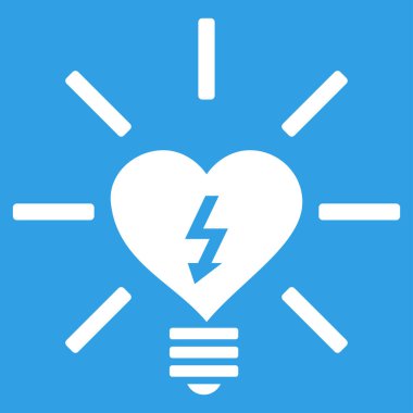 Kalp elektrikli ampul vektör simgesi