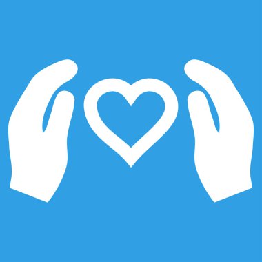 Aşk bakım el vektör simgesi