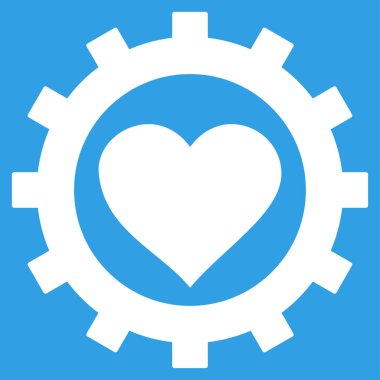 Aşk kalp seçenekleri dişli vektör simgesi