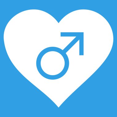 Erkek aşk kalp vektör simgesi