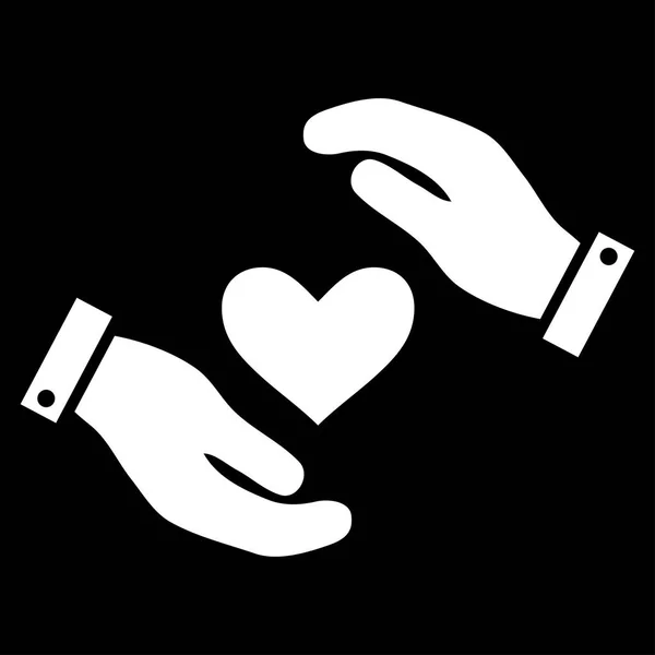 Любов серце догляд за руками вектор значок — стоковий вектор