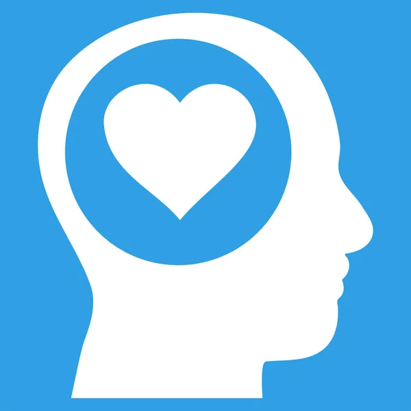 Láska myšlení hlavou vektorové ikony — Stockový vektor