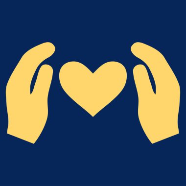 Aşk bakım el vektör simgesi