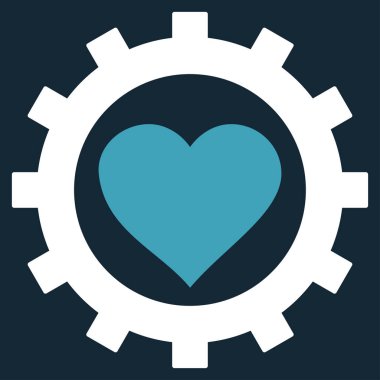 Aşk kalp seçenekleri dişli vektör simgesi