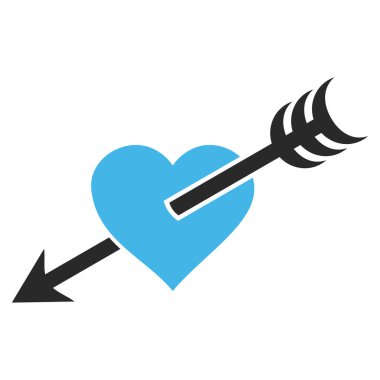 Ok kalp vektör simgesi