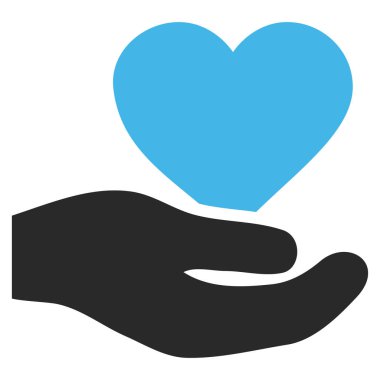 Aşk kalp teklif el vektör simgesi