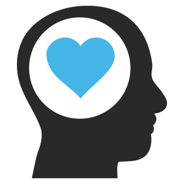 Aşk düşünme kafa vektör simgesi