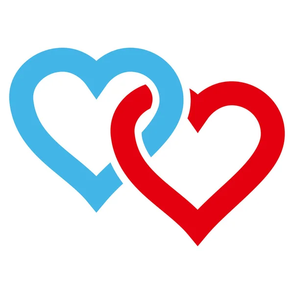 Linked Hearts Vector Icon — Stock Vector