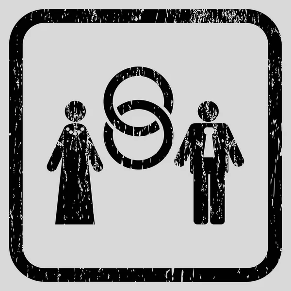 Huwelijk personen pictogram Rubber watermerk — Stockvector