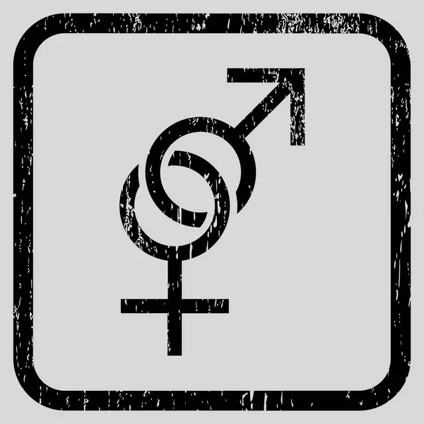 Simbolo di sesso icona filigrana di gomma — Vettoriale Stock