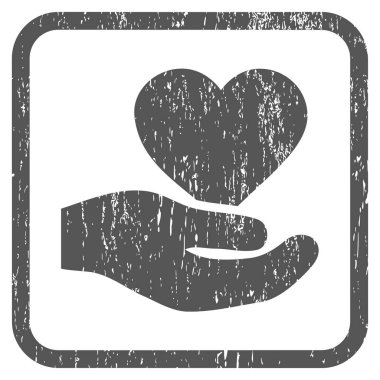 Aşk kalp teklif el simgesi kauçuk filigran