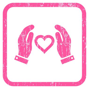 Aşk bakım el simgesi kauçuk filigran