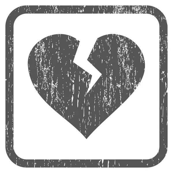 Coração quebrar ícone de borracha marca d 'água — Vetor de Stock