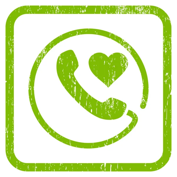 Love Phone Icono de goma marca de agua — Vector de stock