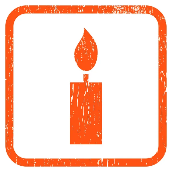 Candle ikonen gummi vattenstämpel — Stock vektor