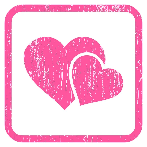 Love Hearts Icon Rubber Watermark — Stock Vector