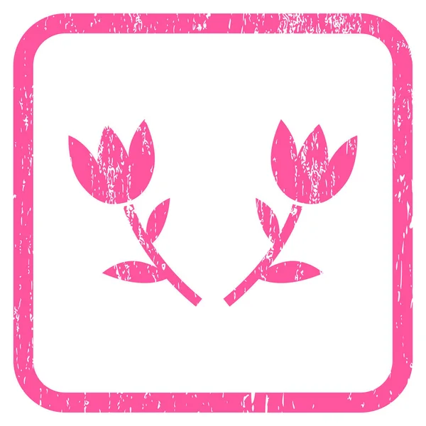 Lale çiçek simgesi kauçuk filigran — Stok Vektör