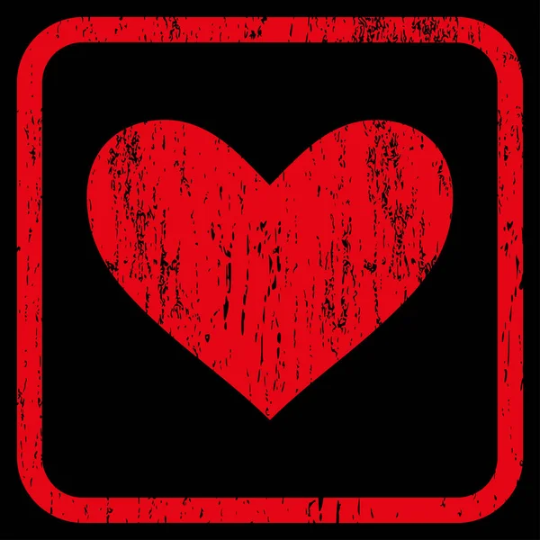 Love Heart Icon Rubber Watermark — Stock Vector