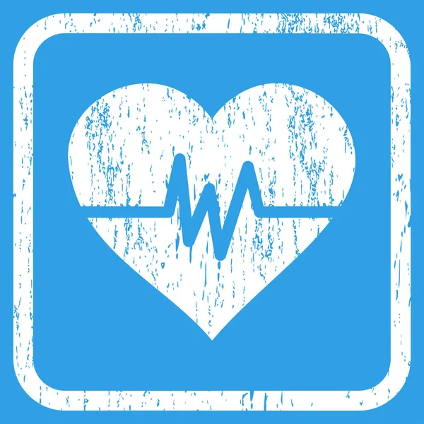 Καρδιά παλμό εικονίδιο καουτσούκ υδατογράφημα — Διανυσματικό Αρχείο