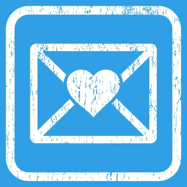 Carta de amor icono de goma marca de agua — Vector de stock