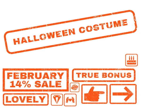 Halloween traje de borracha selo com bônus —  Vetores de Stock