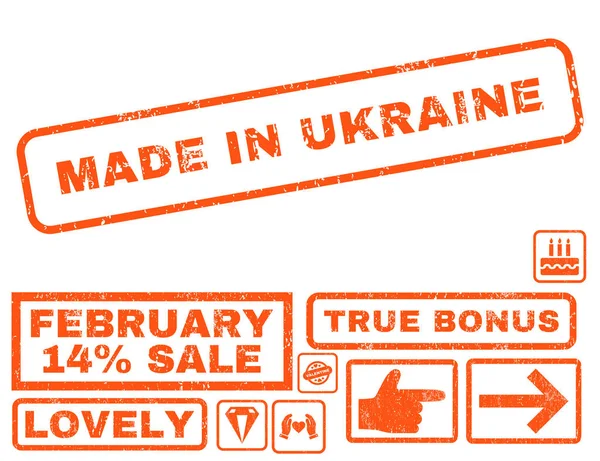 Made In Ukraine Timbro di gomma con bonus — Vettoriale Stock