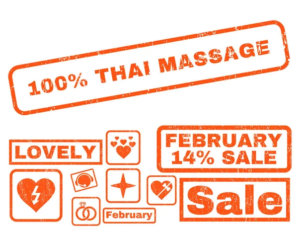 100 %-os Thai masszázs gumibélyegző bónusz — Stock Vector