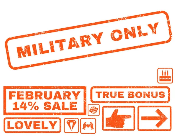 Military Only Rubber Stamp with Bonus — Stock Vector