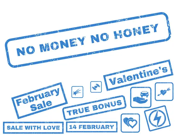 No Money No Honey Timbro di gomma con bonus — Vettoriale Stock