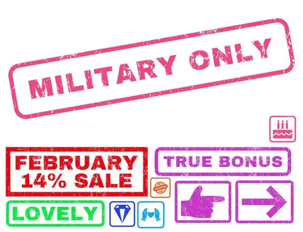 Vojenské pouze razítko s bonusem — Stockový vektor