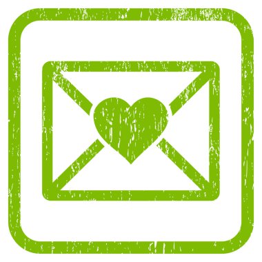 Aşk mektubu simgesi kauçuk filigran