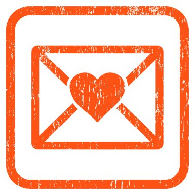 Aşk mektubu simgesi kauçuk filigran