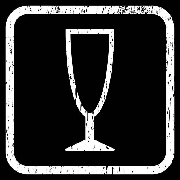 Empty Wine Glass Icon Rubber Watermark — Stock Vector