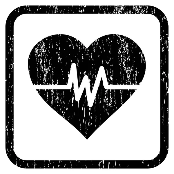 Srdeční puls ikona gumové vodoznak — Stockový vektor