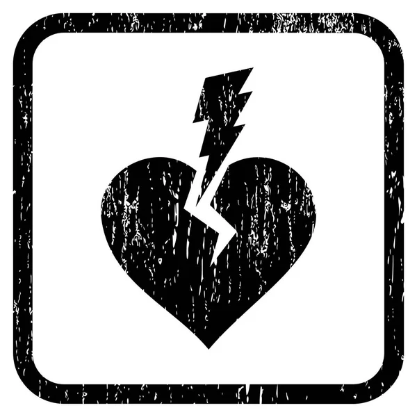Love Heart Crash Ícone de borracha Marca d 'água — Vetor de Stock