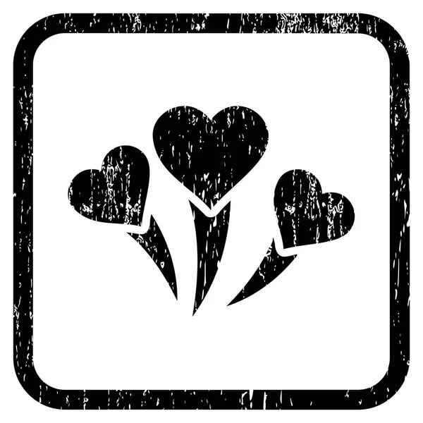 Miłość serca fajerwerki ikonę gumy znak wodny — Wektor stockowy