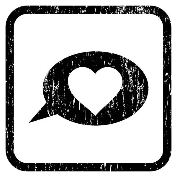 Love Message ballon pictogram Rubber watermerk — Stockvector