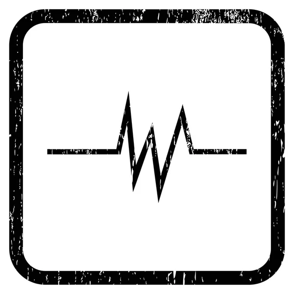 Puls signaal pictogram Rubber watermerk — Stockvector