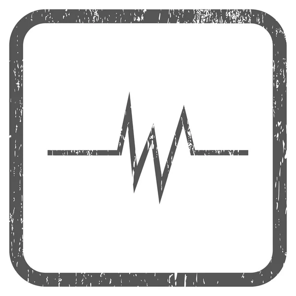 Puls signaal pictogram Rubber watermerk — Stockvector