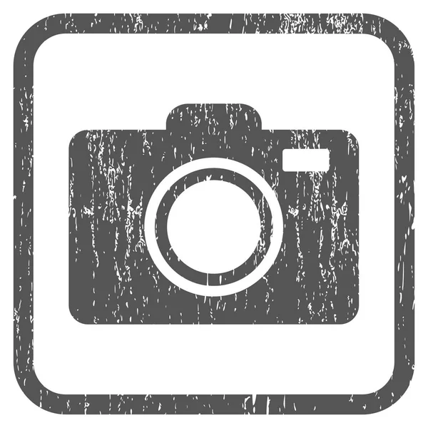 Иконка резиновой водяной знак фотокамеры — стоковый вектор