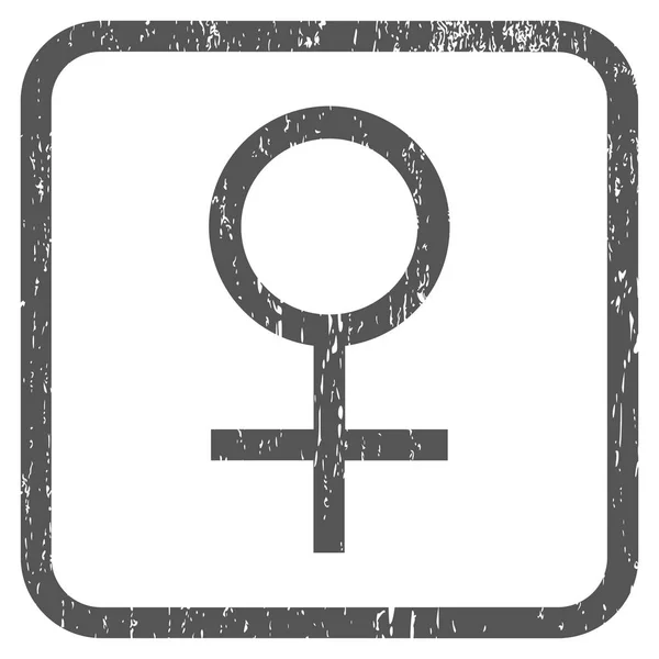 Venus Female Symbol Icon Rubber Watermark — Stock Vector