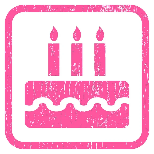 Doğum günü pastası simgesi kauçuk filigran — Stok Vektör