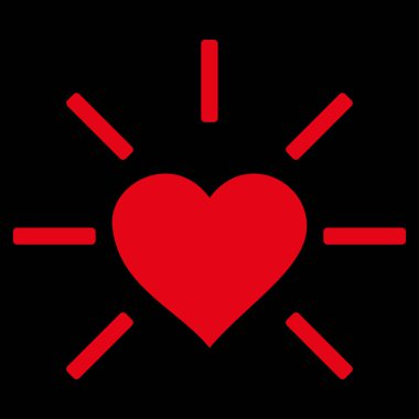 Parlak aşk kalp vektör simgesi