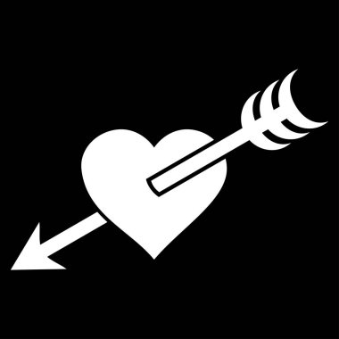 Ok kalp vektör simgesi