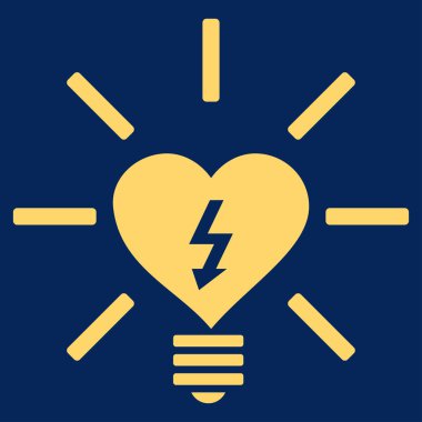 Kalp elektrikli ampul vektör simgesi