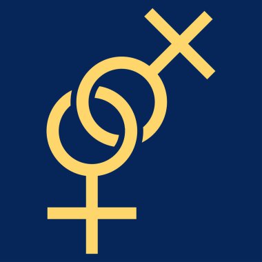 Lezbiyen aşk simge vektör simgesi